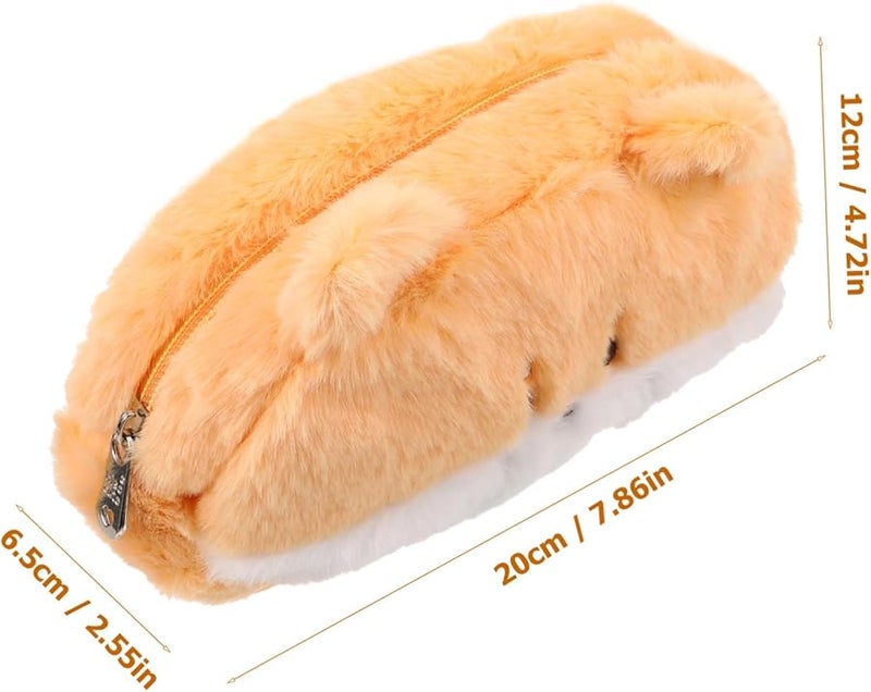 Pink Cartoon Plush Makeup Bag Cute Animal Toiletry Organizer Portable Travel Pouch - Image 2